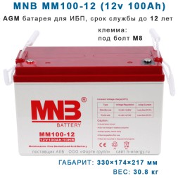 MNB MM100-12 (12v 100Ah) AGM