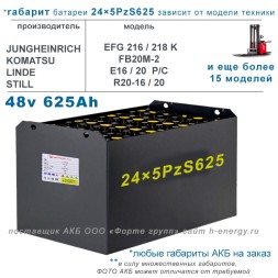 24×5 PzS 625 аккумулятор 48v 625Ah