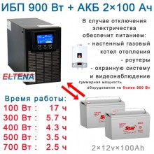 комплект ибп для котла Eltena E1000lt+2АКБ по 100ah комплект ибп для котла Eltena E1000lt+2АКБ по 100ah