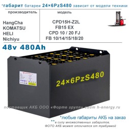 24×6 PzS 480 аккумулятор 48v 480Ah