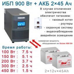 Экономичный: Stark On-Line + 2х45Ah