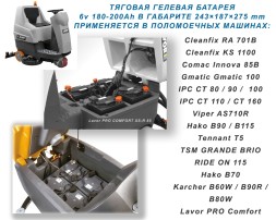 Everest TNE 6-245 (6v 245Ah) для поломоечных машин.