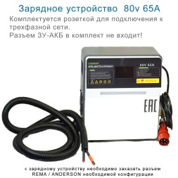 Зарядное устройство LNP 80v 65A (210-420Ah WET)