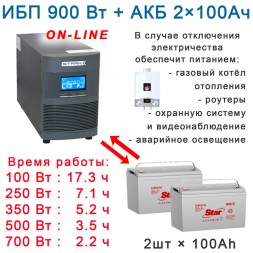 Оптимальный: Stark On-Line + 2х100Ah