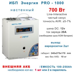 Энергия ИБП Pro-1000 12v