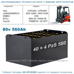 40×4 PzS 560 аккумулятор 80v 560Ah