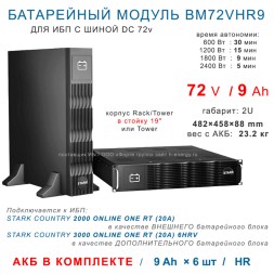 BM72VHR9 батарейный модуль 72v 9Ah