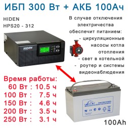 комплект ИБП Hiden HPS20-0312 с АКБ 100ah