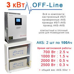 комплект ибп Hiden HS20-3024 3кВт+2*100ah