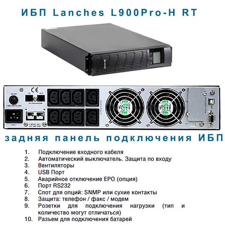 панель подключения ИБП Lanches L900Pro-H RT 