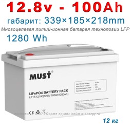 MUST LP15-12100 (12.8В, 100 Ач, LiFePO4)